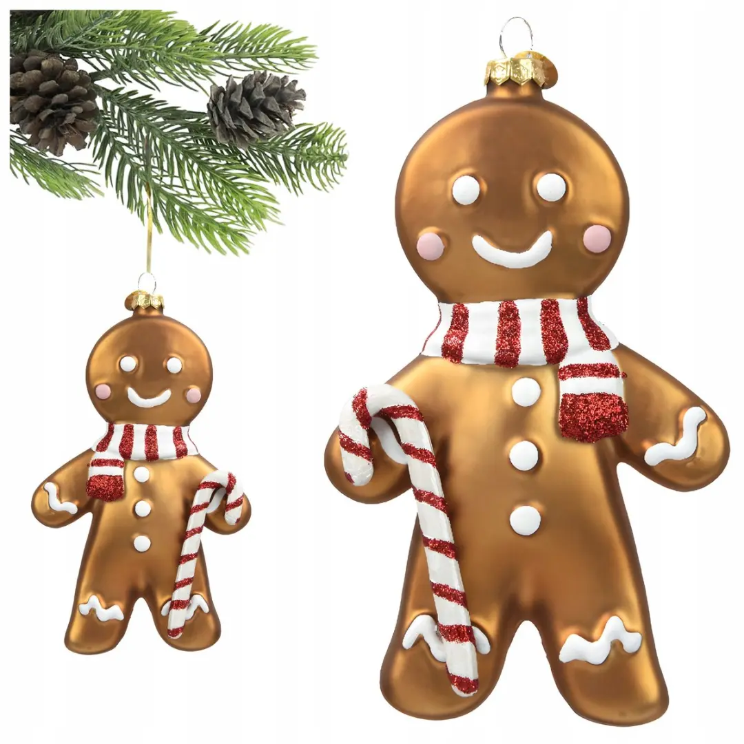 Glazen Kerstboomhanger Grote Kerstman 16 cm - afbeelding 2 van 6
