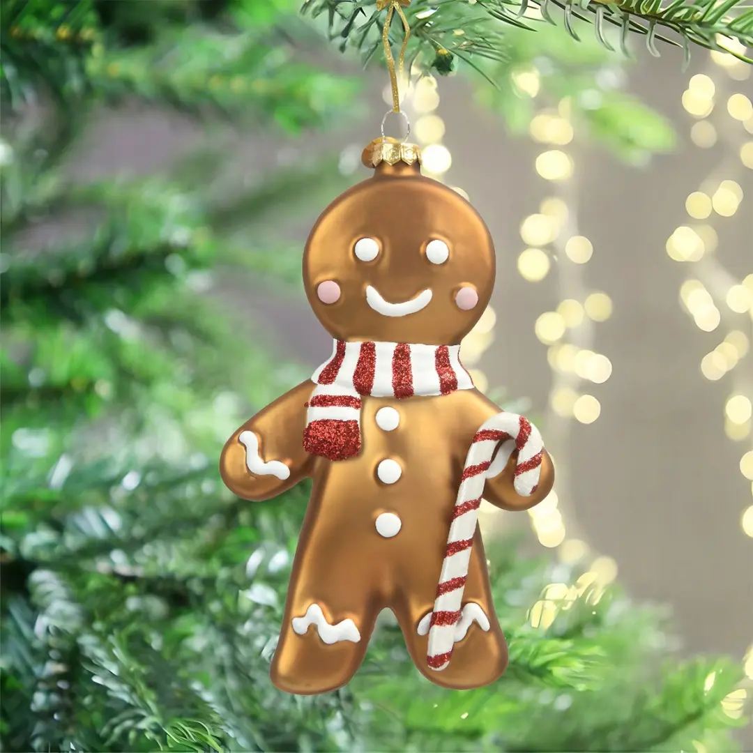 Glazen Kerstboomhanger Grote Kerstman 16 cm - afbeelding 3 van 6