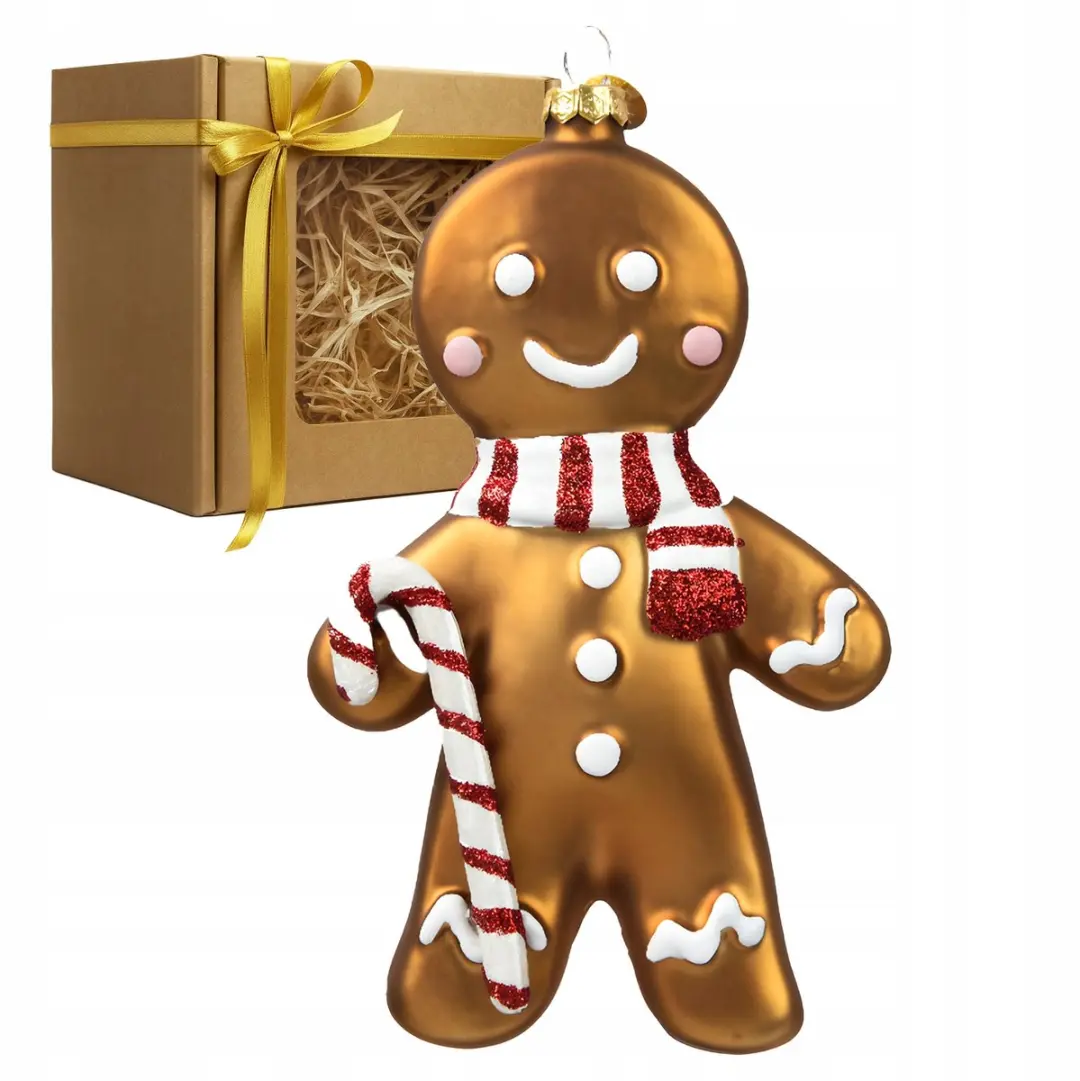 Glazen Kerstboomhanger Grote Kerstman 16 cm