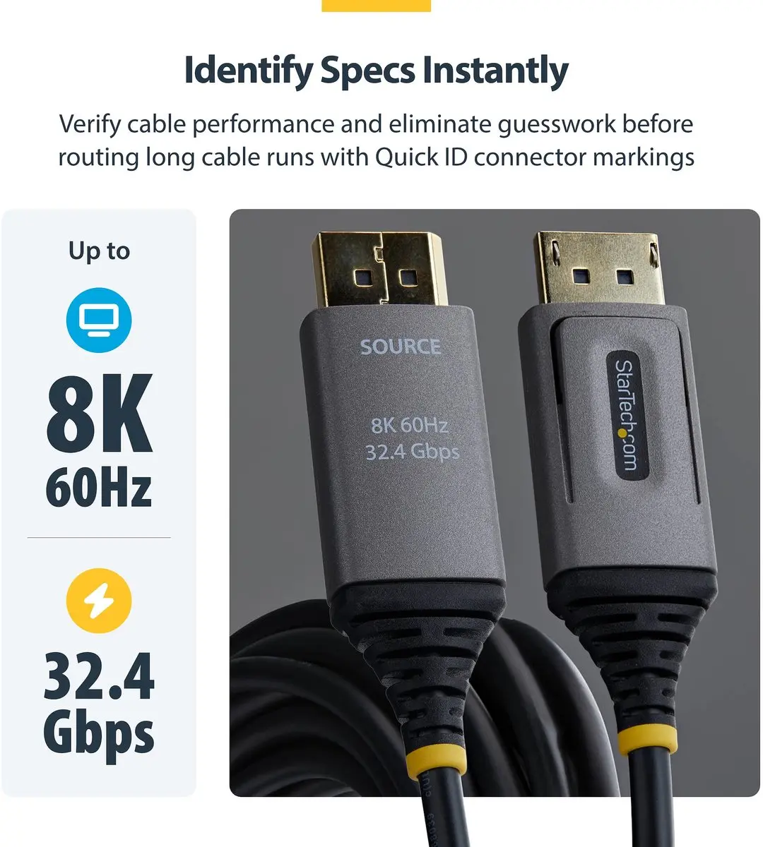 StarTech 8K-AOC-10M-DP-CABLE DisplayPort 1.4 AOC Kabel 10m - Zwart - afbeelding 3 van 6