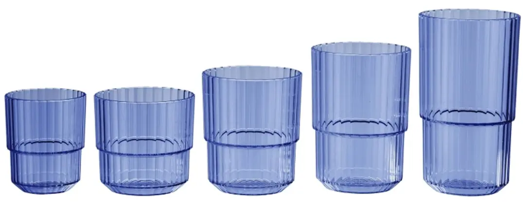 APS Linea Drinkbeker 220ml - Blauw - Set van 6 - afbeelding 2 van 4