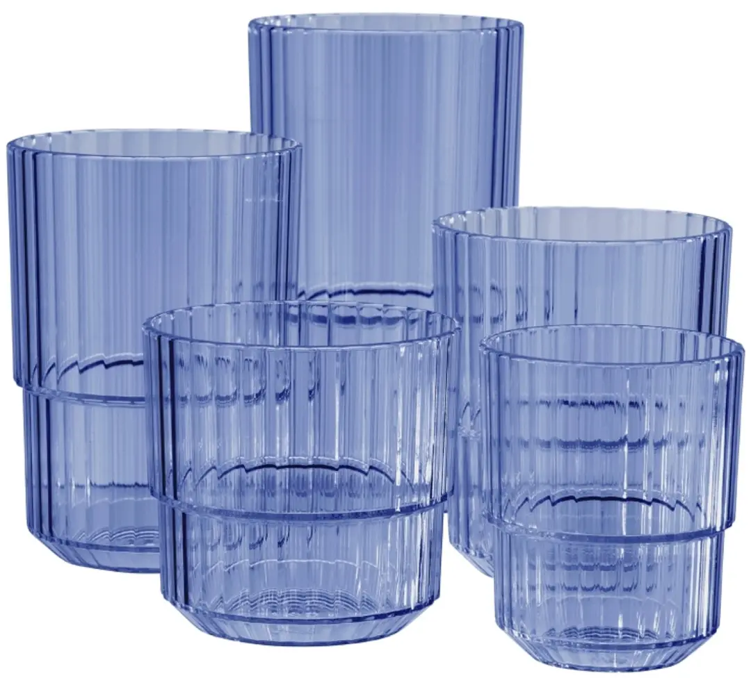 APS Linea Drinkbeker 220ml - Blauw - Set van 6 - afbeelding 3 van 4