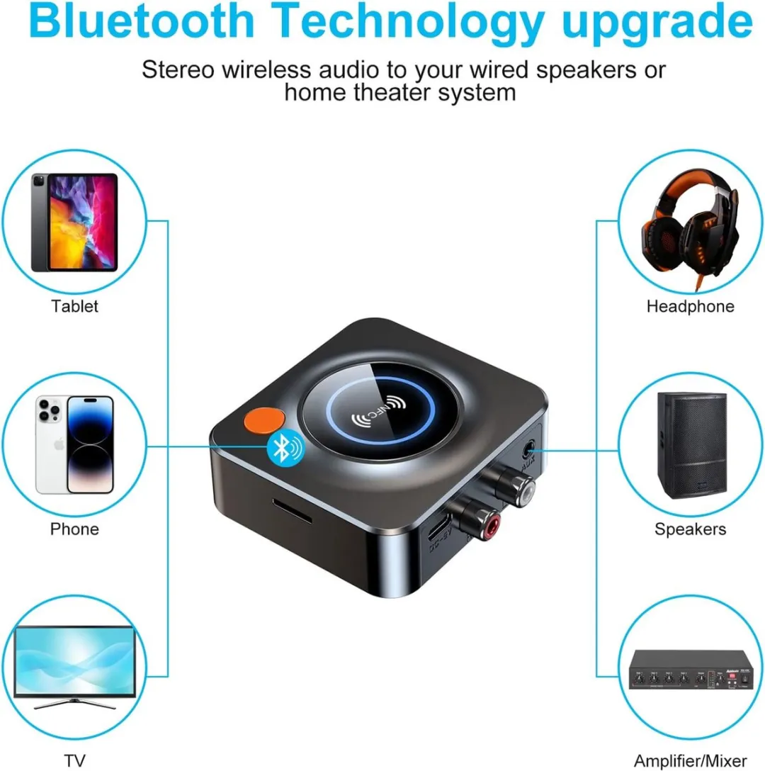 NÖRDIC BT20 Bluetooth Ontvanger - 3,5mm AUX/RCA - Zwart