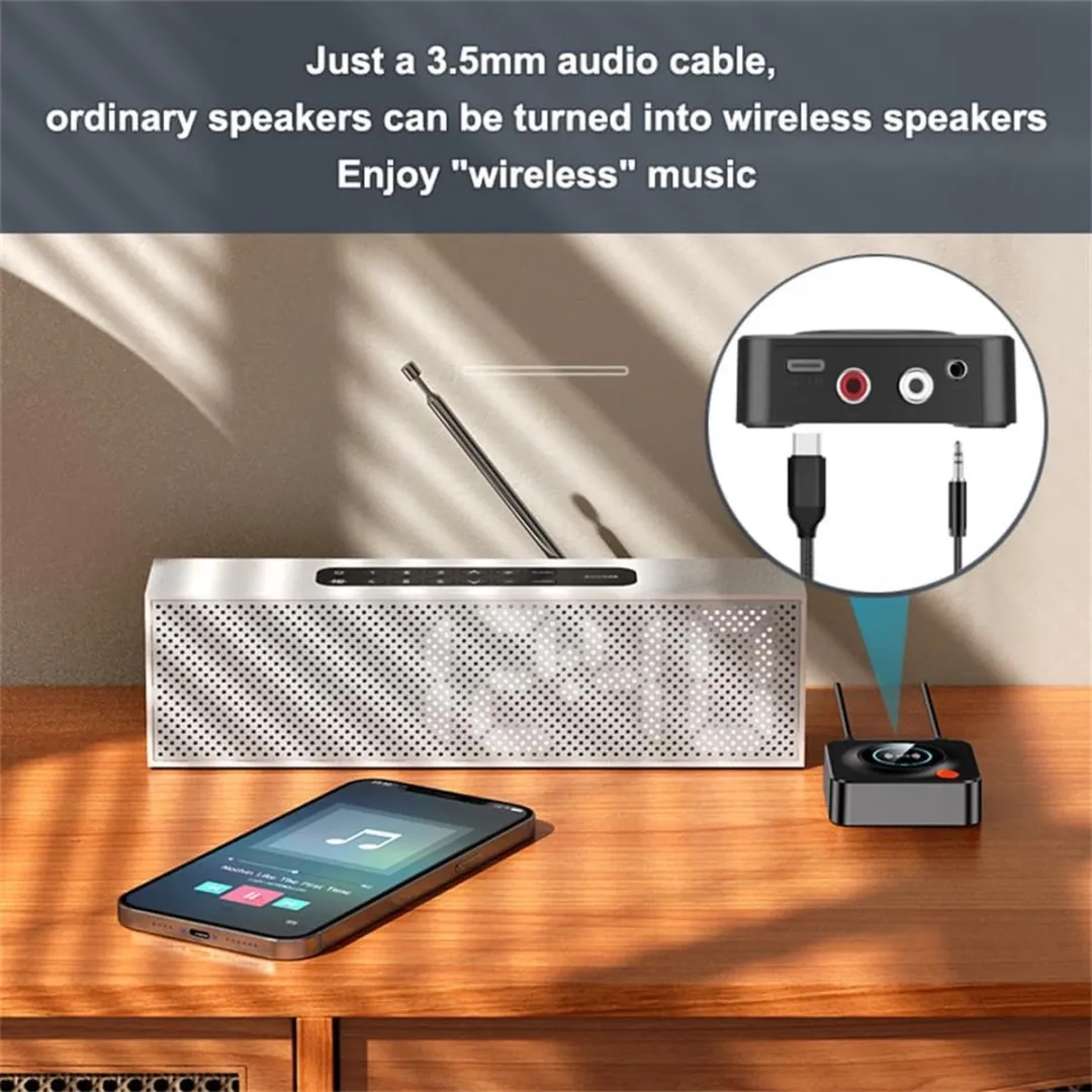 NÖRDIC BT20 Bluetooth Ontvanger - 3,5mm AUX/RCA - Zwart