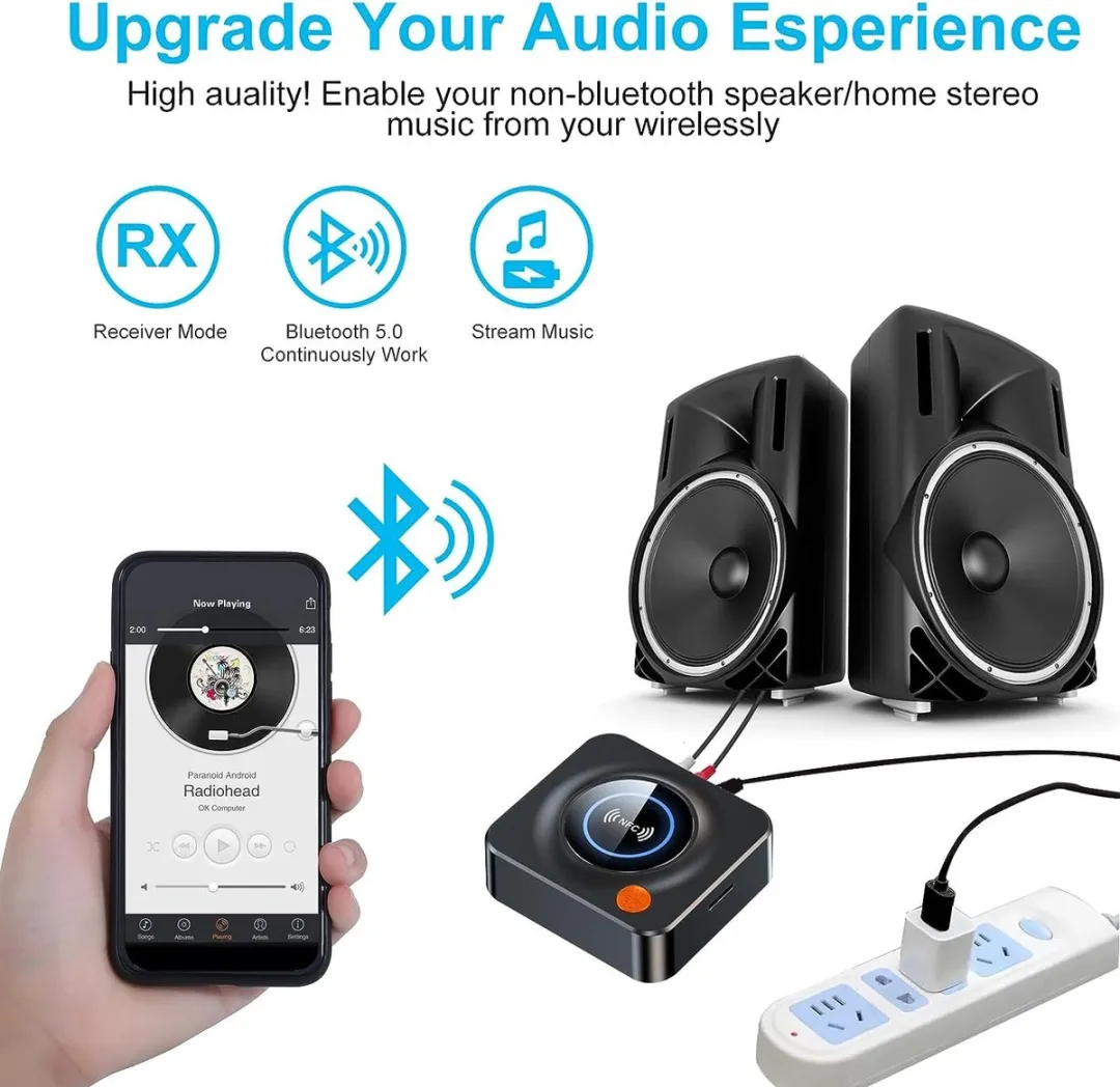 NÖRDIC BT20 Bluetooth Ontvanger - 3,5mm AUX/RCA - Zwart