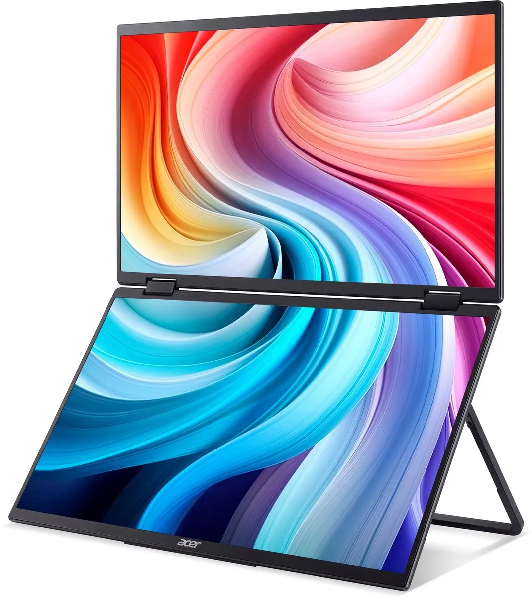 Acer PD193QTE Opvouwbaar Dual Screen Monitor 18.5 inch - 100Hz - Zwart