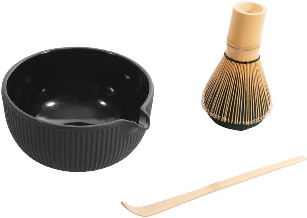 Point-Virgule Matcha 4-delige set uit gietijzer met bowl, houder, klopper, lepel