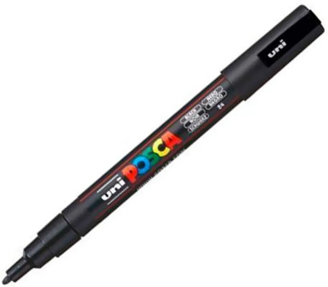 Posca PC-3M Markeerstift - 6 Stuks Zwart