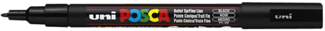 Posca PC-3M Markeerstift - 6 Stuks Zwart