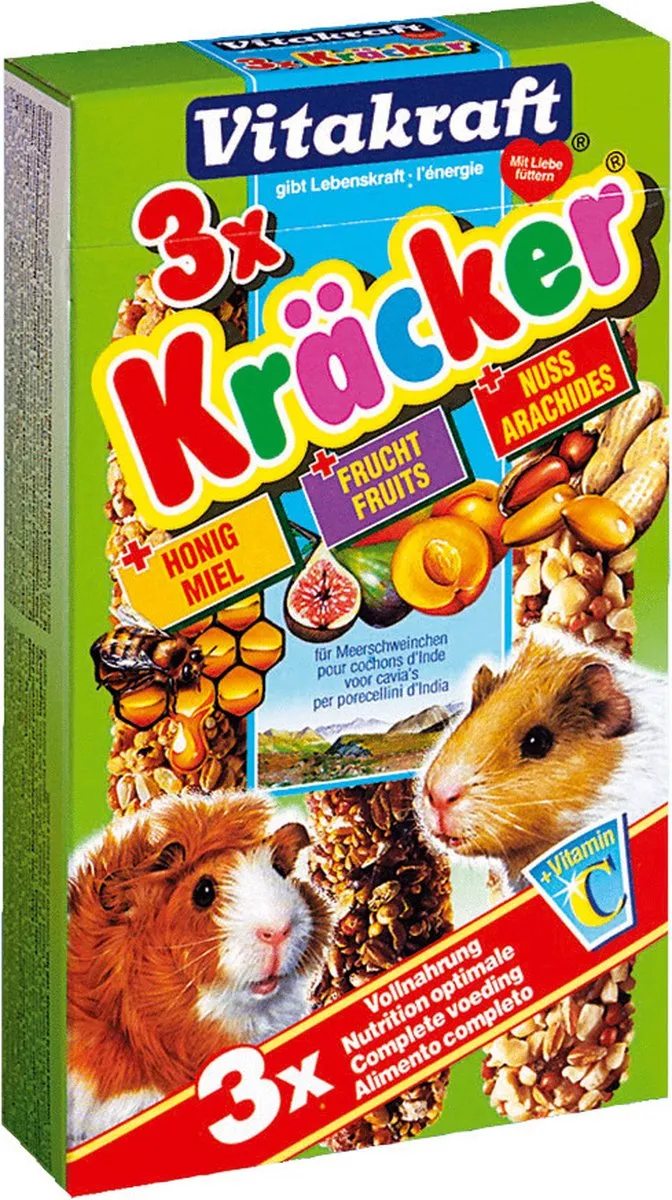 Vitakraft Cavia Kracker Honing/Fruit/Noot - 3 Stuks