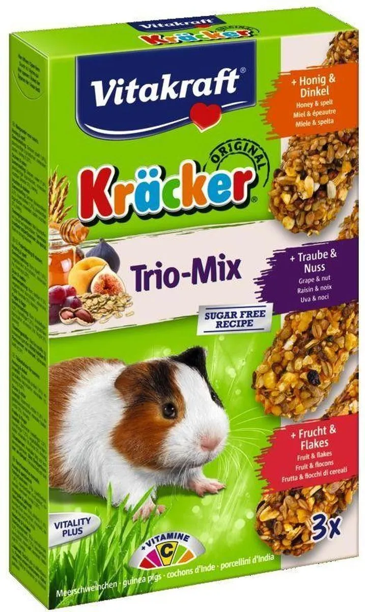 Vitakraft Cavia Kracker Honing/Fruit/Noot - 3 Stuks