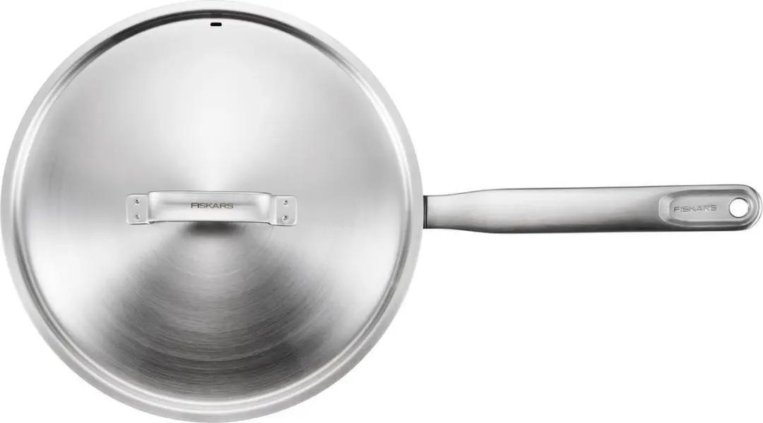 Fiskars All Steel Hapjespan 26cm met Deksel - RVS - afbeelding 2 van 6
