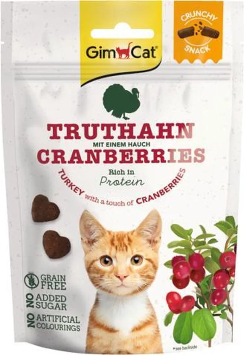 GimCat Kattensnack Crunchy Kalkoen - Cranberry 50g