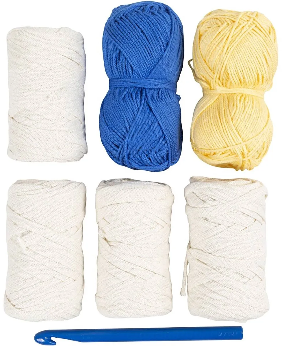 Creativ Company CC Haken Grote Zonnehoed - Wit/Blauw/Gelb