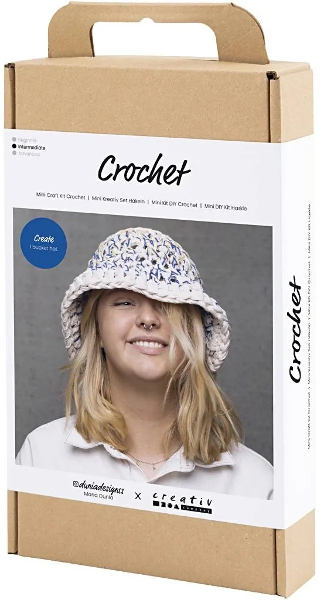 Creativ Company CC Haken Grote Zonnehoed - Wit/Blauw/Gelb
