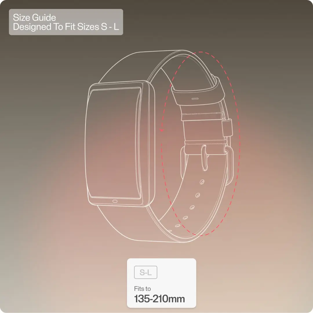 Polar Loop Leren Horlogebandje - Zwart - S-L - afbeelding 2 van 5