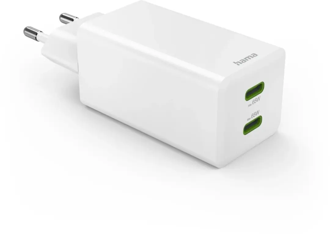Hama 00201994 Snellader GaN 2x USB-C 65W - Wit - afbeelding 5 van 6