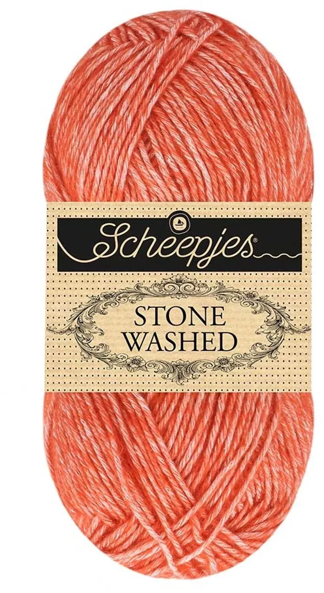 Scheepjes Stone Washed Haakgaren 843 Realgar Red