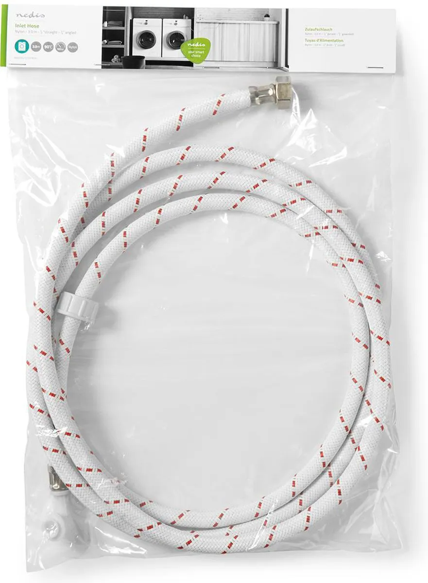 Nedis Nylon Toevoerslang WAIH3412SH1N30 3m - 10 Bar - Rood/Wit