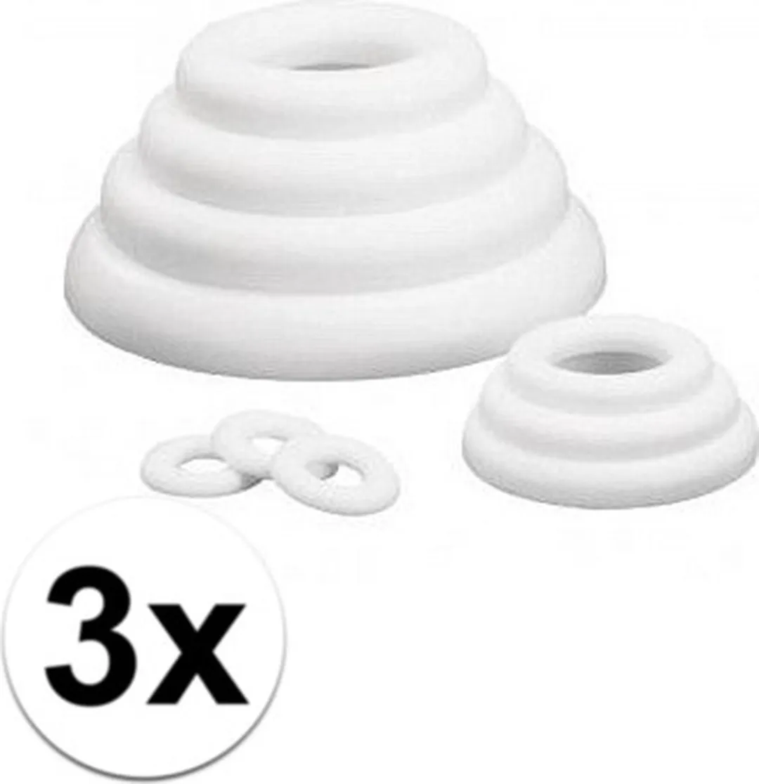 Rayher Piepschuim Ring/Krans 30cm - 3 Stuks Wit