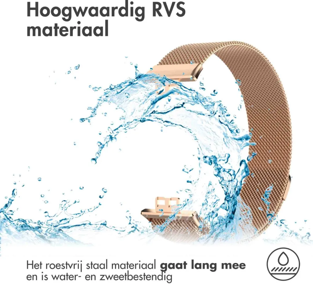 Imoshion Milanees Magnetisch Bandje Rosé Goud - Huawei Watch Fit
