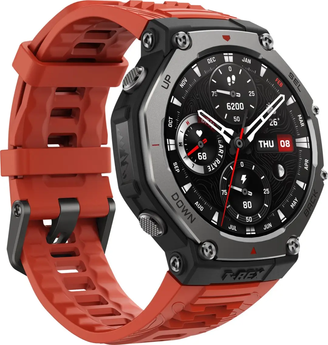 Amazfit T-Rex 3 W2322GL1N Smartwatch - Lava Red - afbeelding 3 van 6
