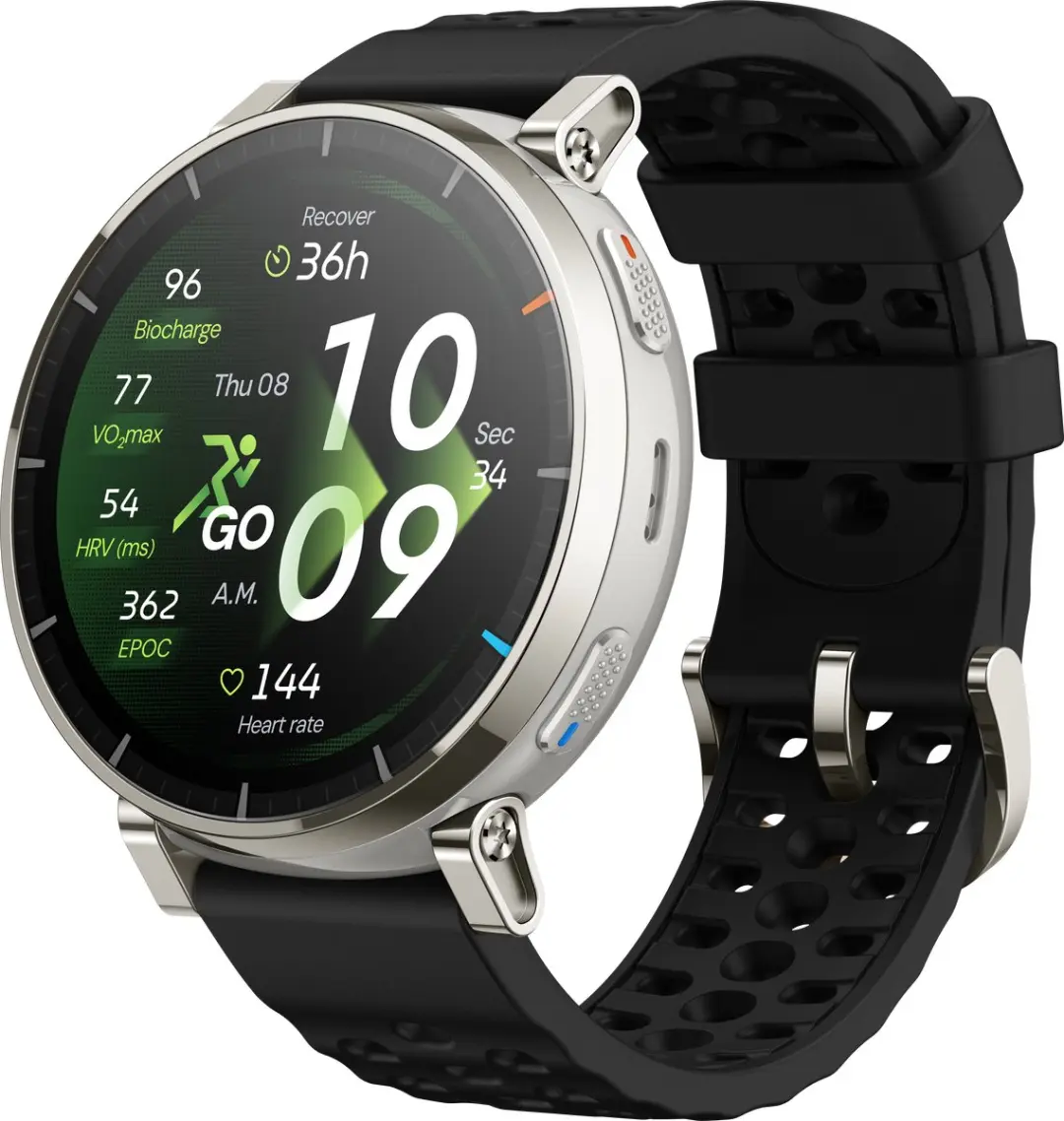 Amazfit Active 3 Premium Smartwatch - 45mm - Zilver/Zwart - afbeelding 2 van 6