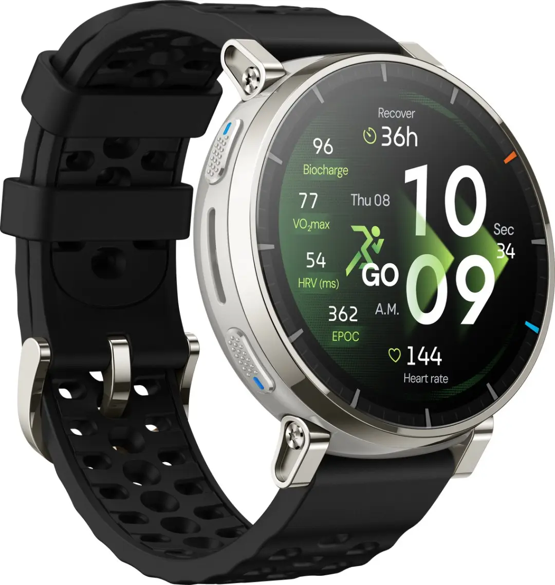 Amazfit Active 3 Premium Smartwatch - 45mm - Zilver/Zwart - afbeelding 3 van 6