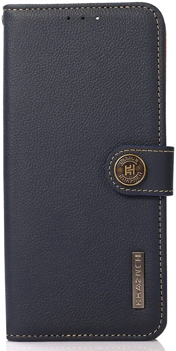 Khazneh RFID Book Case Hoesje iPhone 15 - Blauw - afbeelding 2 van 6