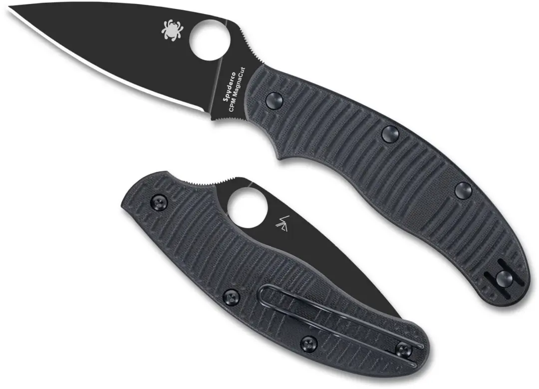 Spyderco UK Penknife Salt Blk G-10 CPM MagnaCut Blk Blade PE