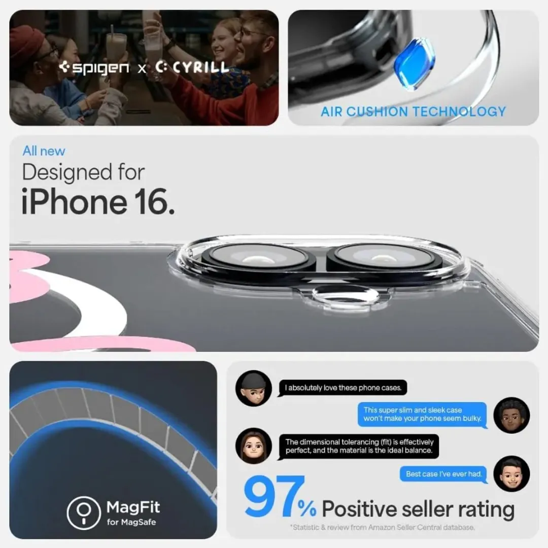 Spigen Ultra Hybrid MagFit ACS08280 Hoesje - iPhone 16 - MagSafe - Wit/Roze