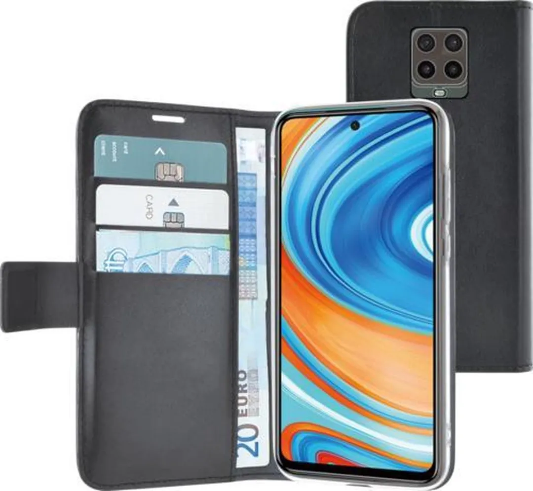 Azuri Walletcase AZ-WALCLRXMRDMN9P-CL voor Xiaomi Redmi Note 9 Pro - 3 Pasjes - Zwart