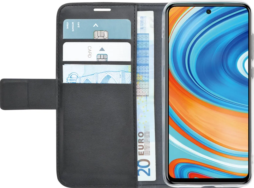 Azuri Walletcase AZ-WALCLRXMRDMN9P-CL voor Xiaomi Redmi Note 9 Pro - 3 Pasjes - Zwart