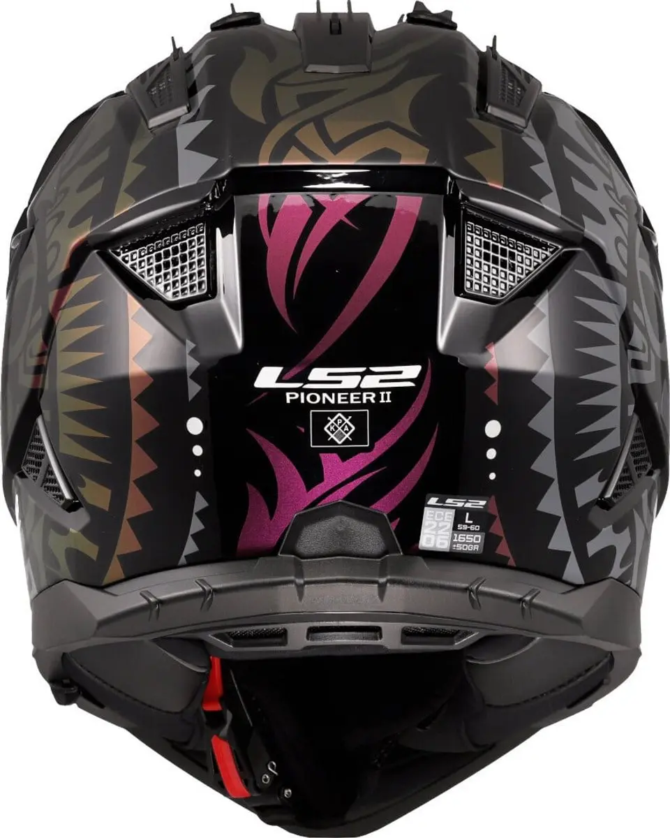 LS2 Pioneer II Rangi MX702 Motorhelm - Zwart/Paars - afbeelding 5 van 6