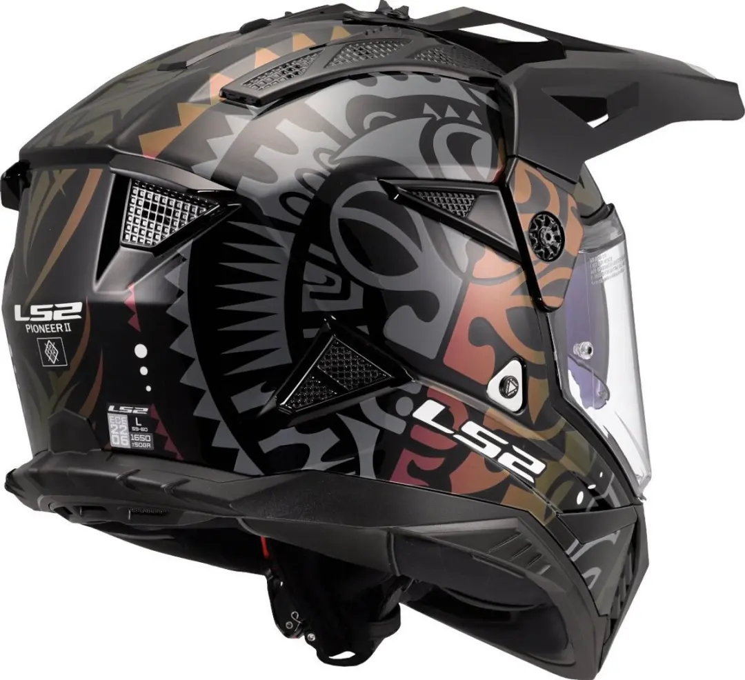 LS2 Pioneer II Rangi MX702 Motorhelm - Zwart/Paars - afbeelding 4 van 6