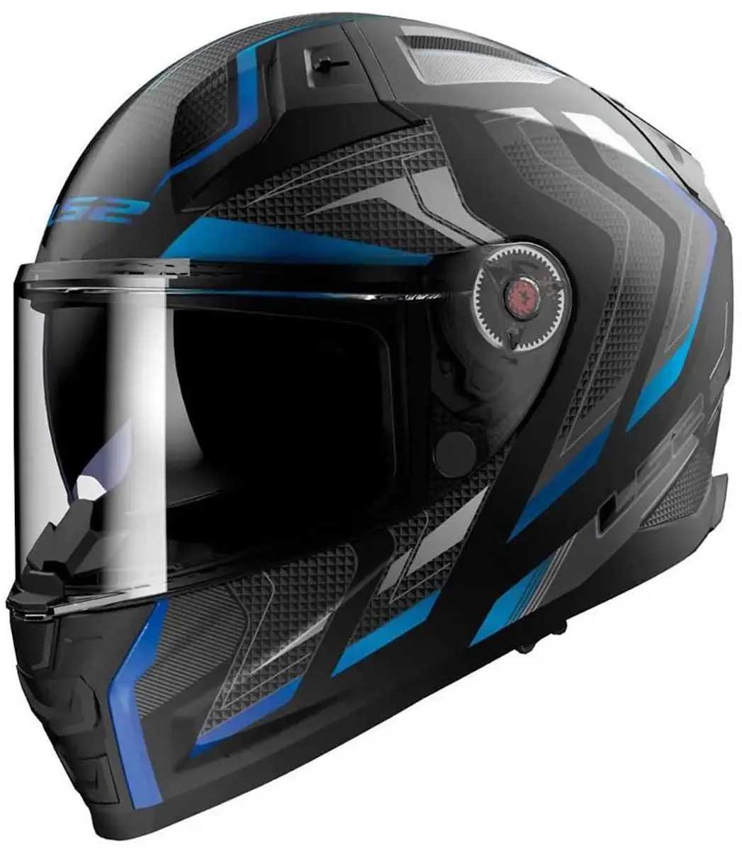 LS2 FF811 Vector II Alizer Integraalhelm - Mat Zwart Blauw - afbeelding 2 van 3