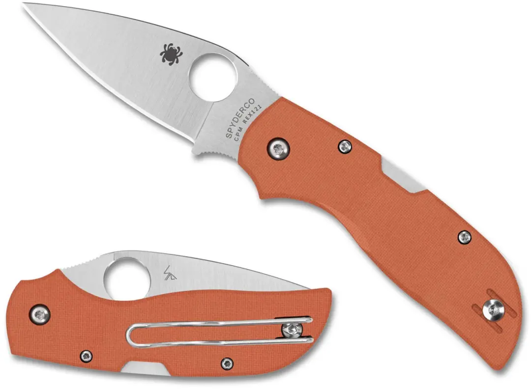 Spyderco Chaparral Burnt Orange G-10 CPM REX 121 PE