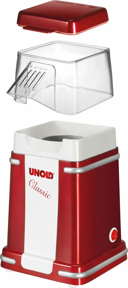 Unold 48525 Popcornmaker - 900W - Rood/Wit
