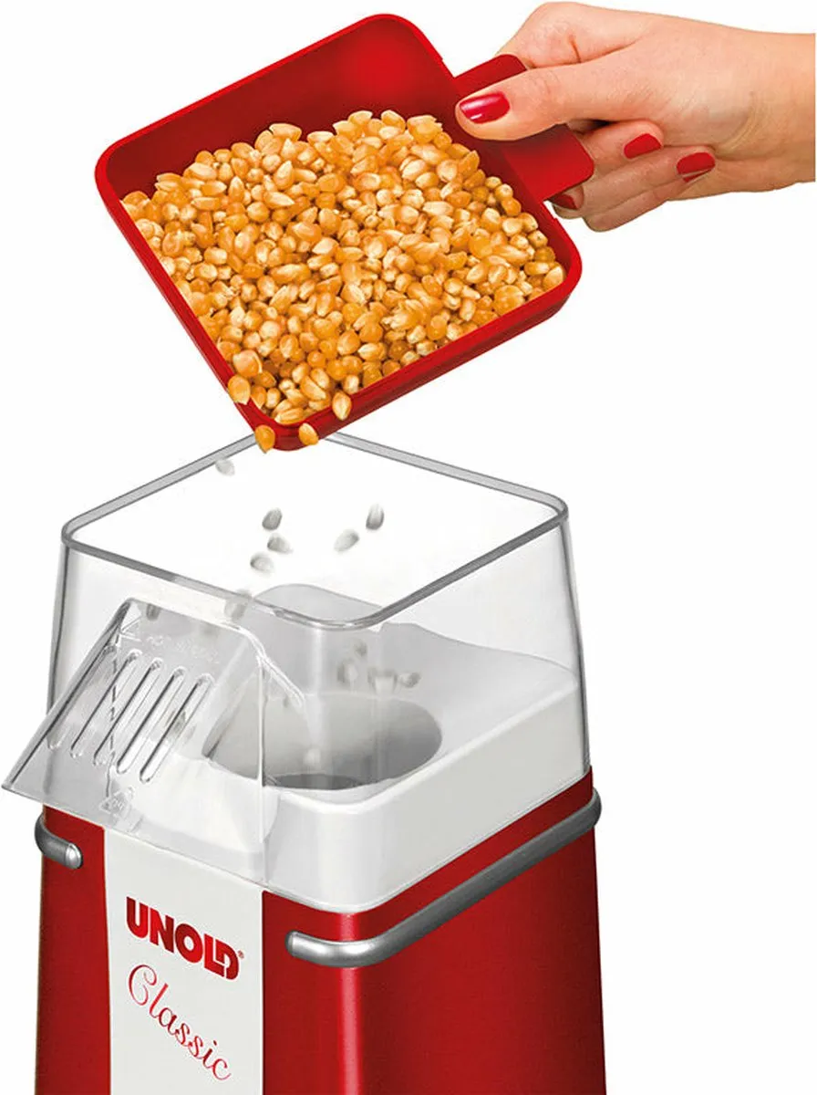 Unold 48525 Popcornmaker - 900W - Rood/Wit