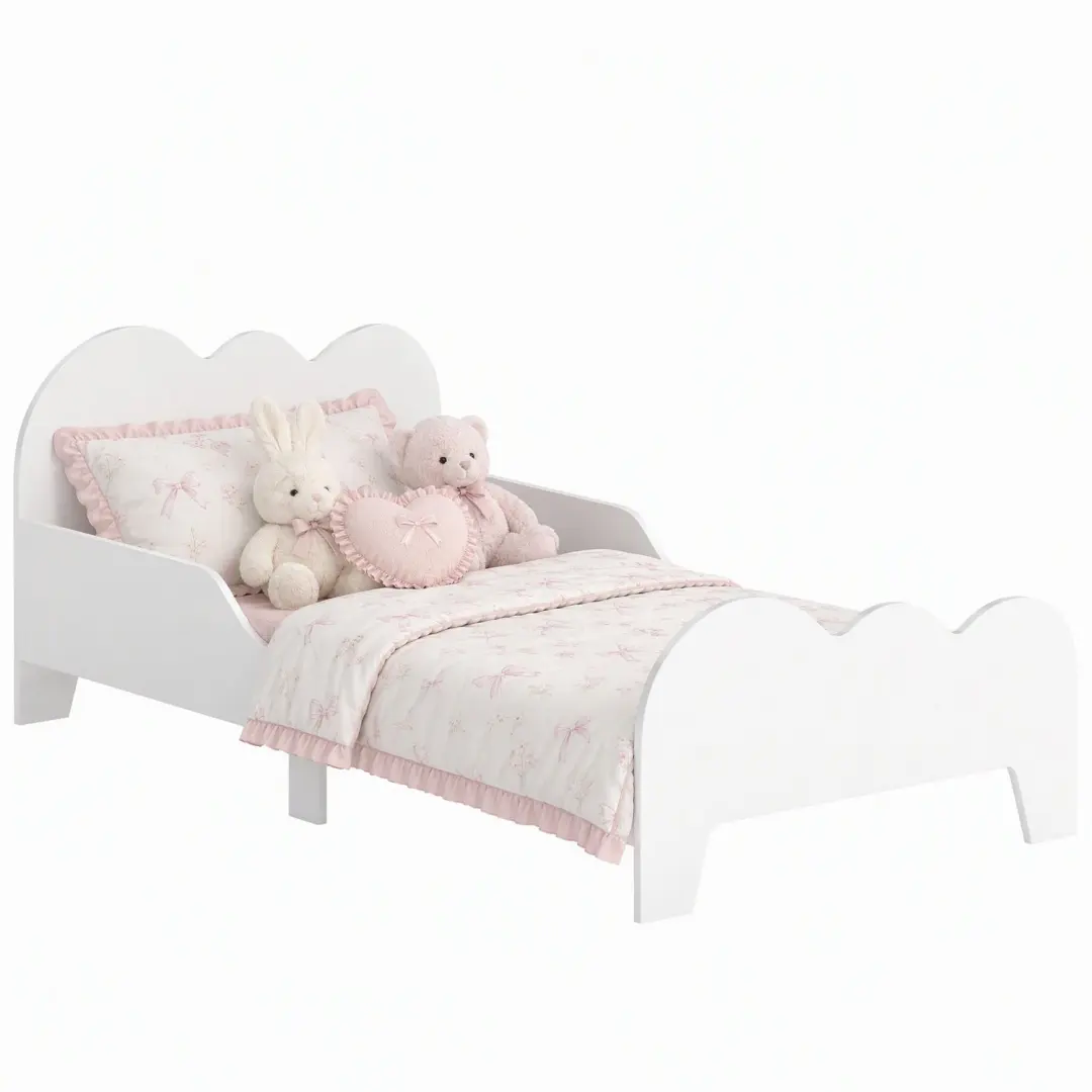 AIYAPLAY Kids Bed-MDF-143.5 x 74.5 x 56 cm-Weiß