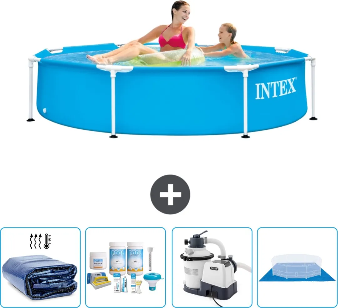 Intex 28205NP-Blauw Rond Frame Zwembad 244cm - Blauw - 1828L