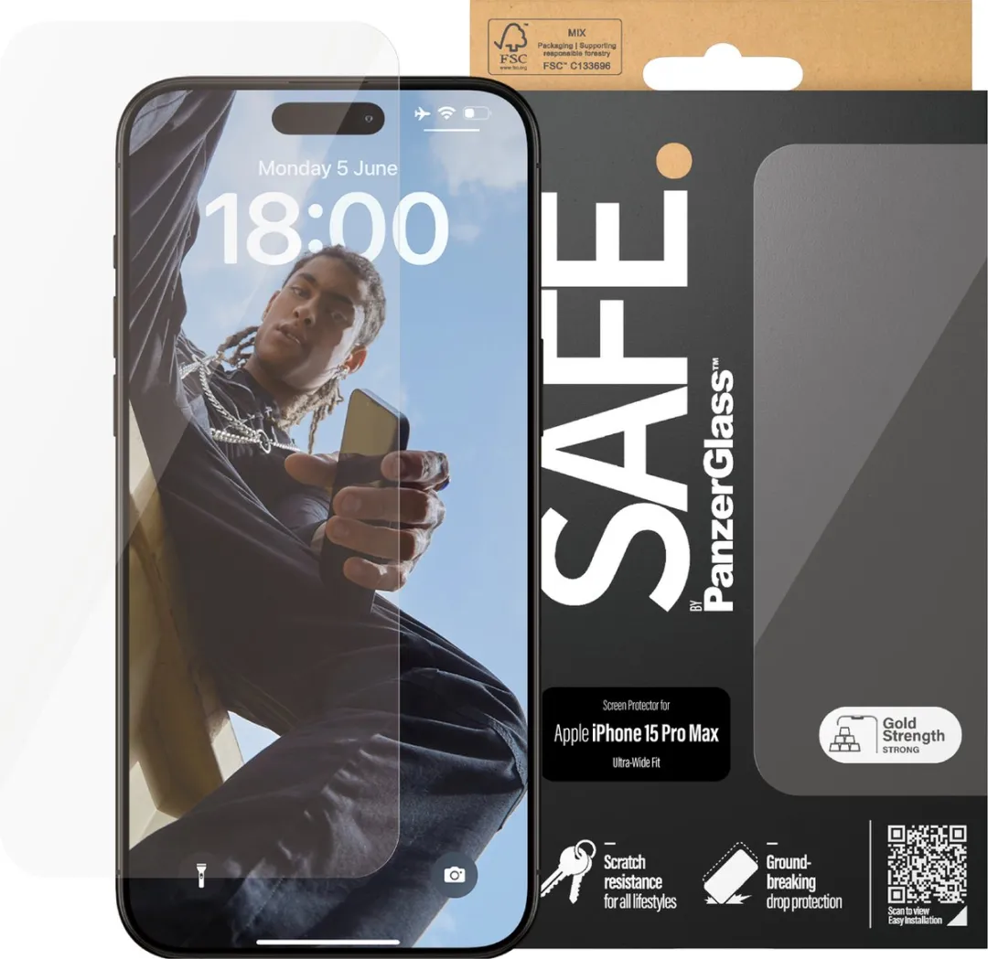PanzerGlass SAFE95537 Screenprotector iPhone 15 Pro Max - Case Friendly