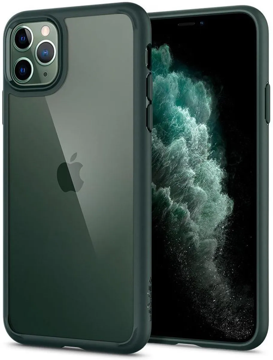 Spigen Ultra Hybrid Case ACS00417 iPhone 11 Pro - Middernachtgroen