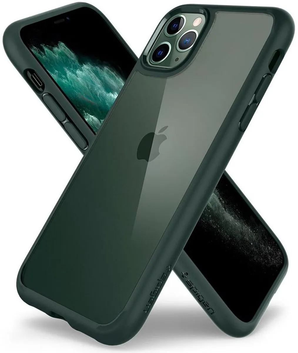 Spigen Ultra Hybrid Case ACS00417 iPhone 11 Pro - Middernachtgroen