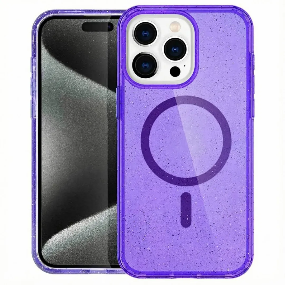Imoshion Hoesje iPhone 15 Pro Sparkle Paars - MagSafe