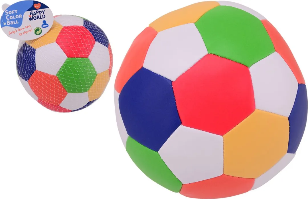 Johntoy Happy World Zachte Bal Multicolor 15cm