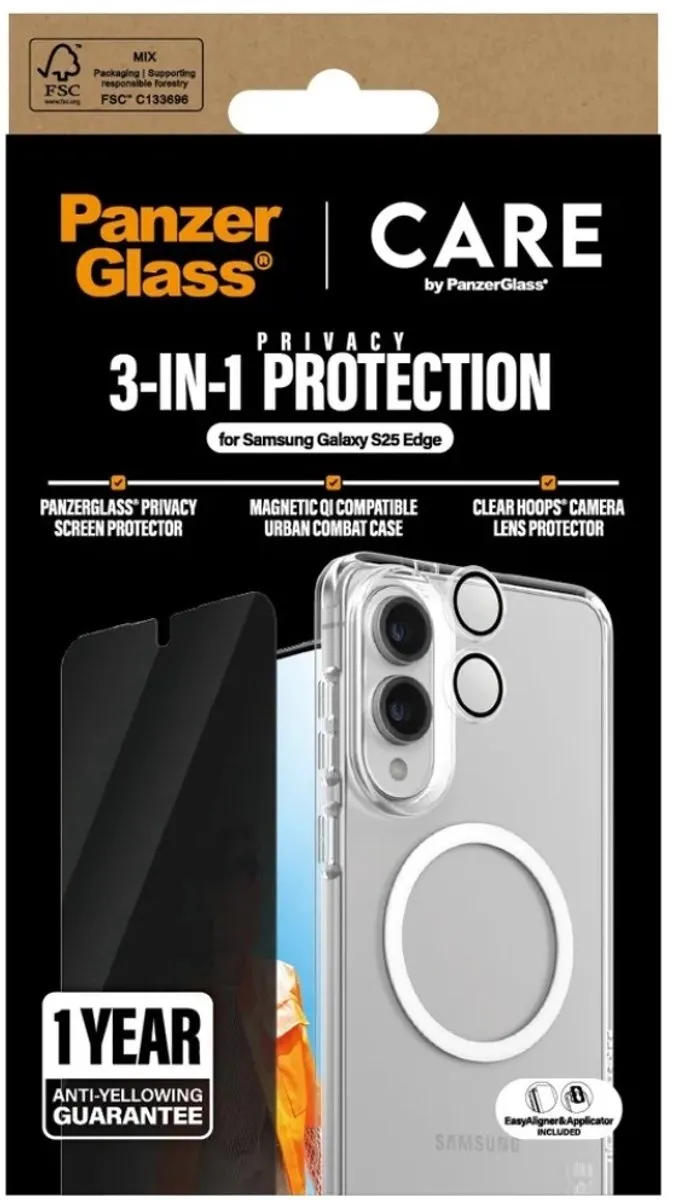 PanzerGlass 3-In-1 Beschermset - Privatiserend Glas - Universeel