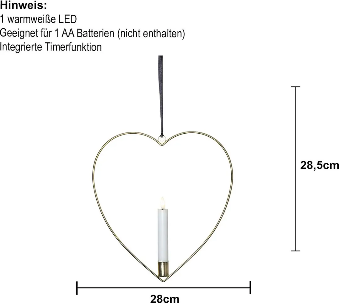 Star Trading Flame Heart Hanglamp - Messing 28,5 cm