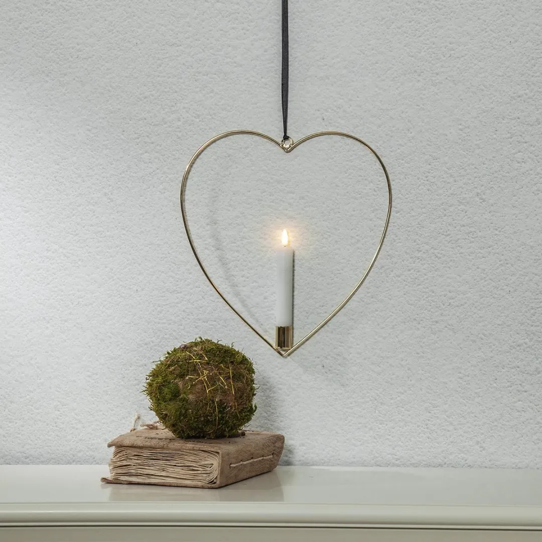 Star Trading Flame Heart Hanglamp - Messing 28,5 cm