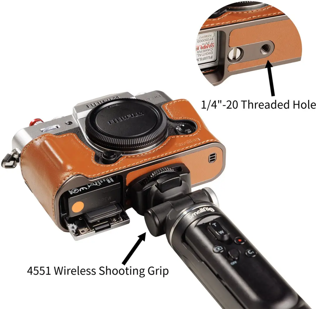 SmallRig 5670 Leren Camerahoes voor FUJIFILM X-T30 - Bruin - afbeelding 5 van 6
